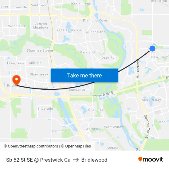 Sb 52 St SE @ Prestwick Ga to Bridlewood map