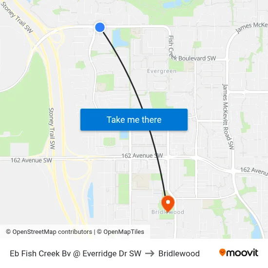 Eb  Fish Creek  Bv @ Everridge Dr SW to Bridlewood map