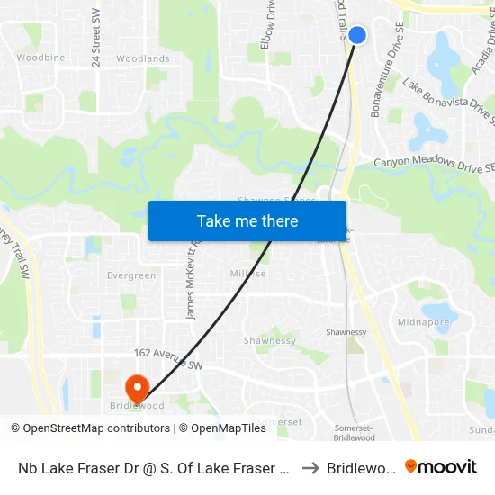 Nb Lake Fraser Dr @ S. Of Lake Fraser Gr SE to Bridlewood map