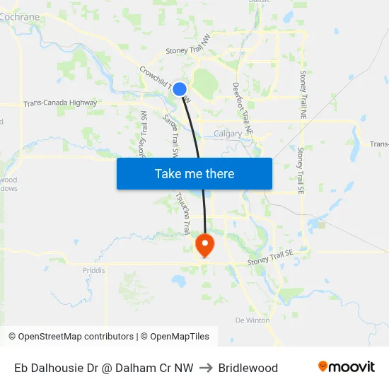 Eb Dalhousie Dr @ Dalham Cr NW to Bridlewood map