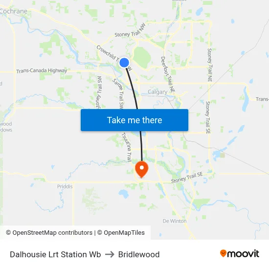 Dalhousie Lrt Station Wb to Bridlewood map