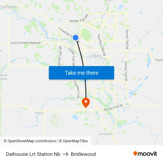 Dalhousie Lrt Station Nb to Bridlewood map