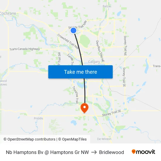 Nb Hamptons Bv @ Hamptons Gr NW to Bridlewood map