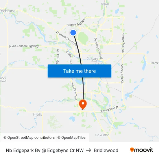 Nb Edgepark Bv @ Edgebyne Cr NW to Bridlewood map