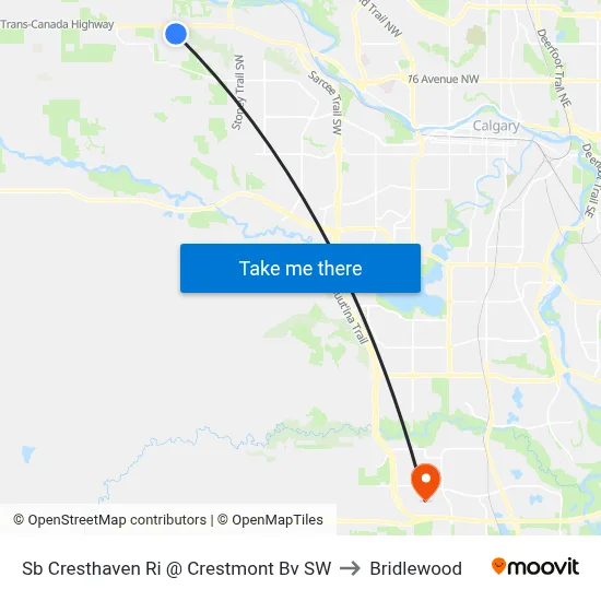 Sb Cresthaven Ri @ Crestmont Bv SW to Bridlewood map
