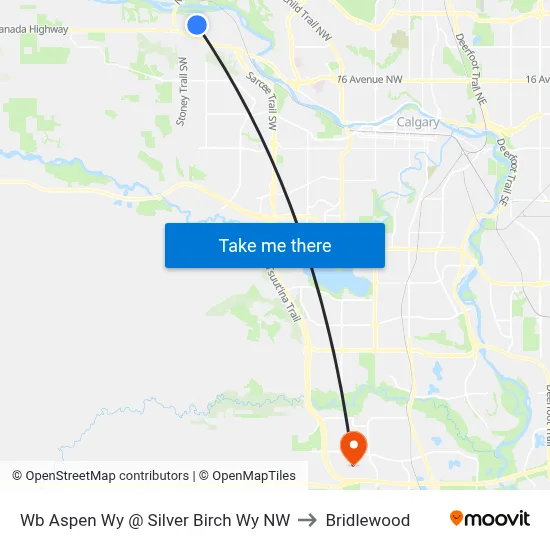 Wb Aspen Wy @ Silver Birch Wy NW to Bridlewood map