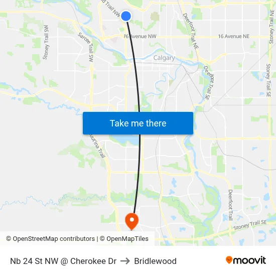 Nb 24 St NW @ Cherokee Dr to Bridlewood map