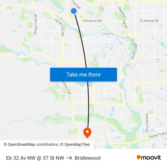 Eb 32 Av NW @ 37 St NW to Bridlewood map