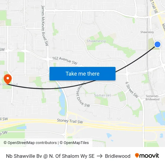 Nb Shawville Bv @ N. Of Shalom Wy SE to Bridlewood map