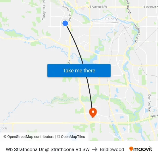 Wb Strathcona Dr @ Strathcona Rd SW to Bridlewood map