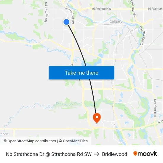 Nb Strathcona Dr @ Strathcona Rd SW to Bridlewood map