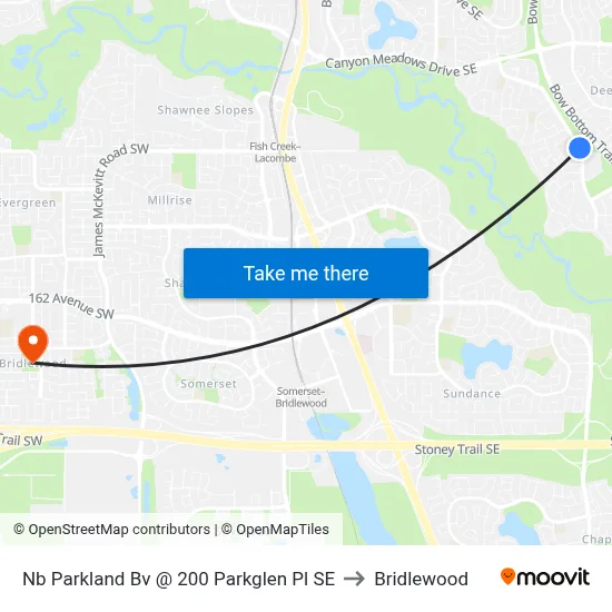 Nb Parkland Bv @ 200 Parkglen Pl SE to Bridlewood map