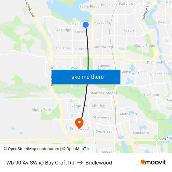 Wb 90 Av SW @ Bay Croft Rd to Bridlewood map