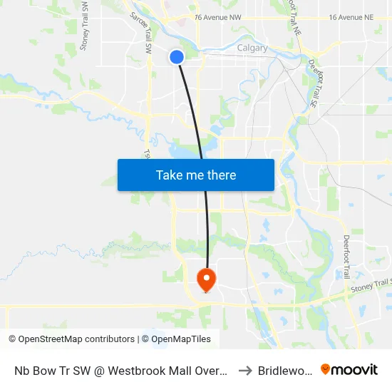 Nb Bow Tr SW @ Westbrook Mall Overpass to Bridlewood map