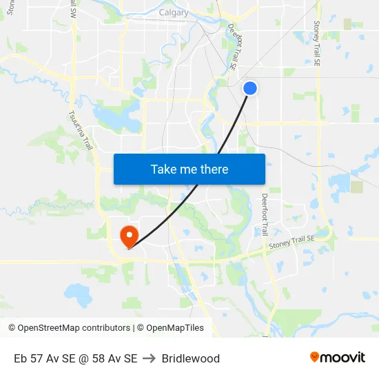 Eb 57 Av SE @ 58 Av SE to Bridlewood map