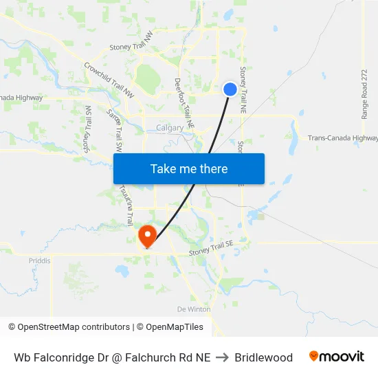 Wb Falconridge Dr @ Falchurch Rd NE to Bridlewood map