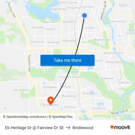 Eb Heritage Dr @ Fairview Dr SE to Bridlewood map