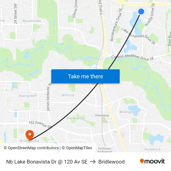 Nb Lake Bonavista Dr @ 120 Av SE to Bridlewood map