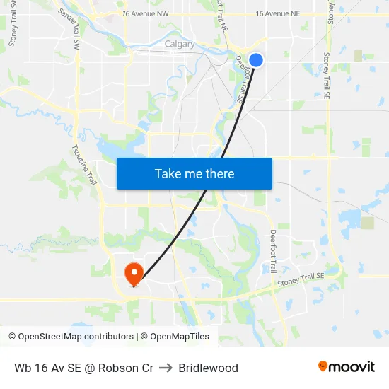Wb 16 Av SE @ Robson Cr to Bridlewood map