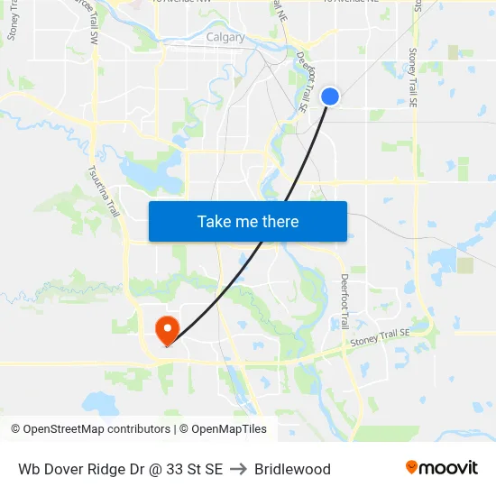 Wb Dover Ridge Dr @ 33 St SE to Bridlewood map