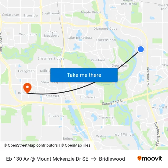 Eb 130 Av @ Mount Mckenzie Dr SE to Bridlewood map