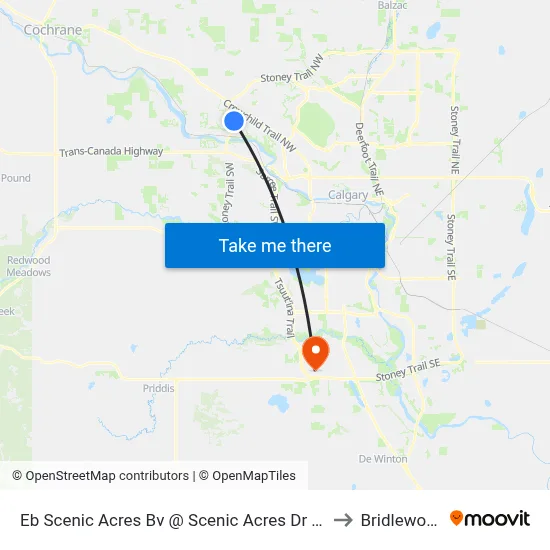 Eb Scenic Acres Bv @ Scenic Acres Dr NW to Bridlewood map