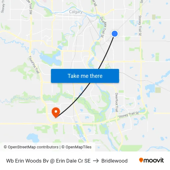 Wb Erin Woods Bv @ Erin Dale Cr SE to Bridlewood map
