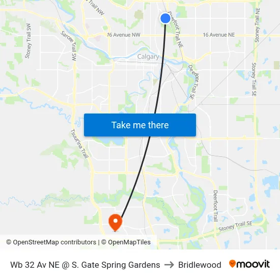 Wb 32 Av NE @ S. Gate Spring Gardens to Bridlewood map
