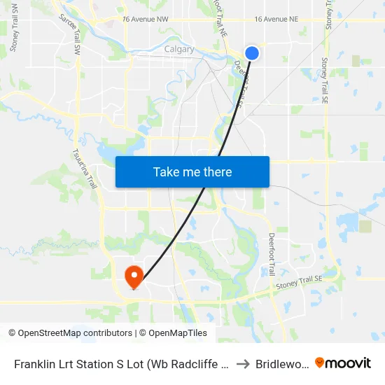 Franklin Lrt Station S Lot (Wb Radcliffe Dr Se) to Bridlewood map