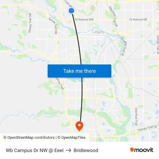 Wb Campus Dr NW @ Eeel to Bridlewood map