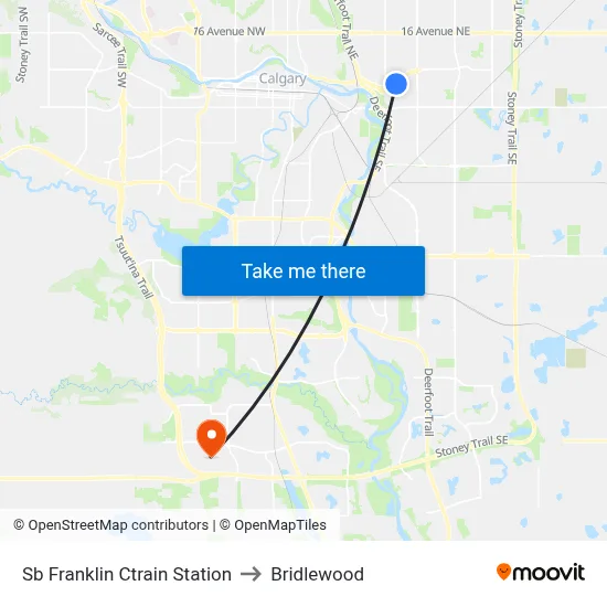 Sb Franklin Ctrain Station to Bridlewood map