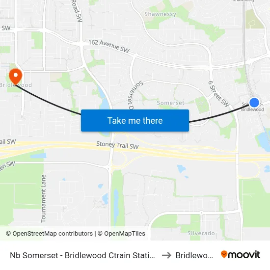 Nb Somerset - Bridlewood Ctrain Station to Bridlewood map