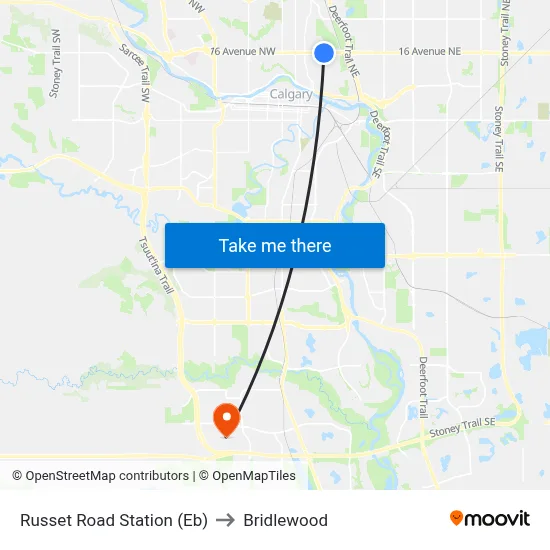 Russet Road Station (Eb) to Bridlewood map