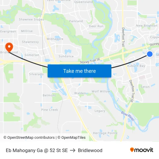 Eb Mahogany Ga @ 52 St SE to Bridlewood map
