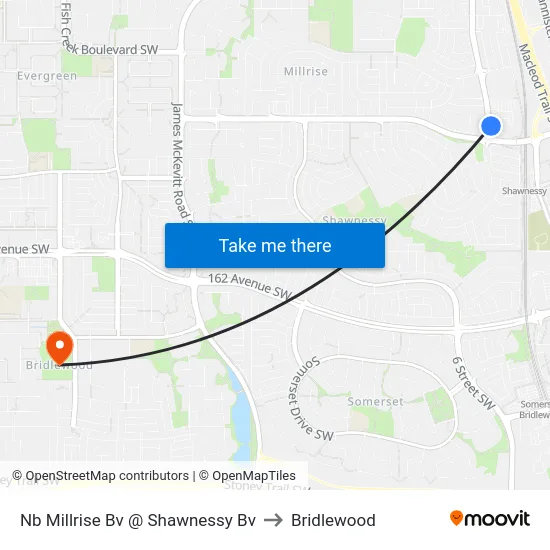 Nb Millrise Bv @   Shawnessy Bv to Bridlewood map