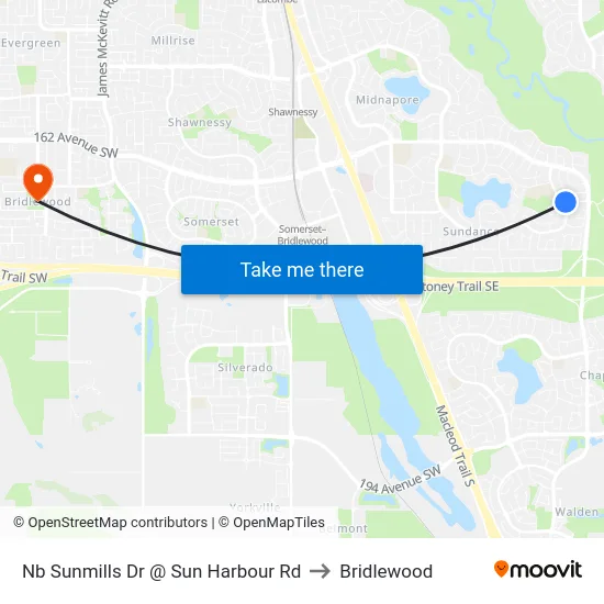 Nb Sunmills Dr @ Sun Harbour Rd to Bridlewood map