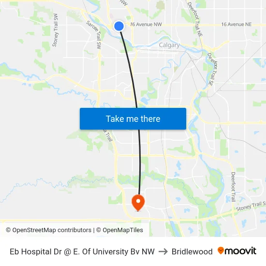 Eb Hospital Dr @ E. Of University Bv NW to Bridlewood map