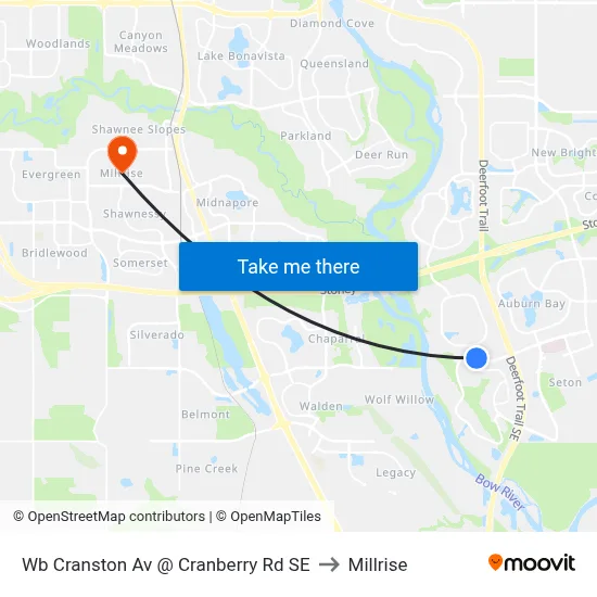 Wb Cranston Av @ Cranberry Rd SE to Millrise map