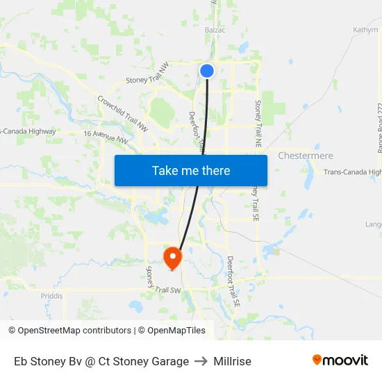 Eb Stoney Bv @ Ct Stoney Garage to Millrise map