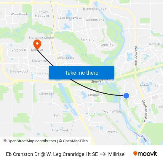 Eb Cranston Dr @ W. Leg Cranridge Ht SE to Millrise map