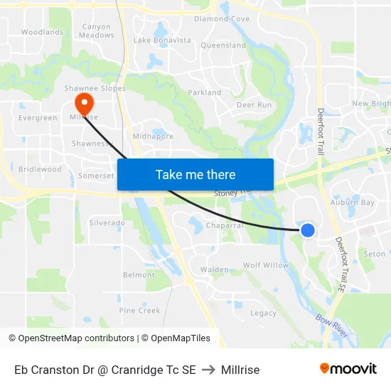 Eb Cranston Dr @ Cranridge Tc SE to Millrise map