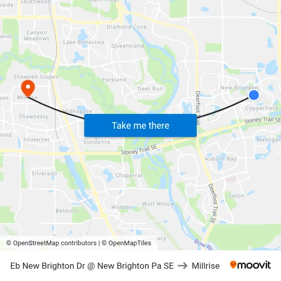 Eb New Brighton Dr @ New Brighton Pa SE to Millrise map