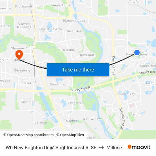 Wb New Brighton Dr @ Brightoncrest Ri SE to Millrise map