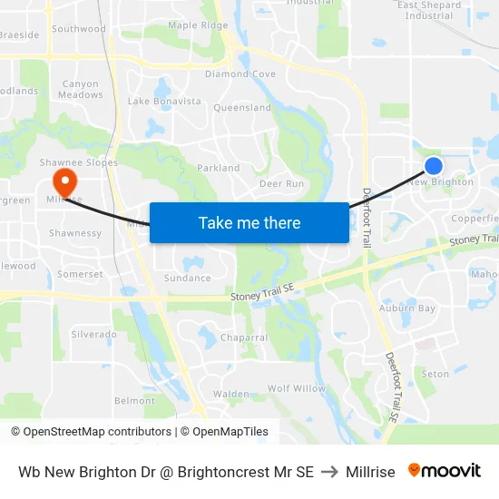 Wb New Brighton Dr @ Brightoncrest Mr SE to Millrise map