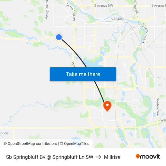 Sb Springbluff Bv @ Springbluff Ln SW to Millrise map