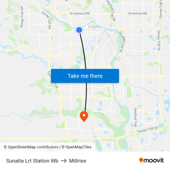 Sunalta Lrt Station Wb to Millrise map