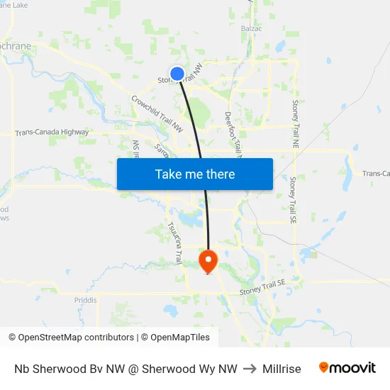 Nb Sherwood Bv NW @ Sherwood Wy NW to Millrise map
