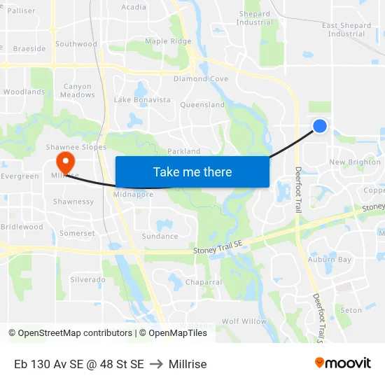 Eb 130 Av SE @ 48 St SE to Millrise map