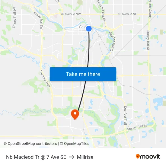Nb Macleod Tr @ 7 Ave SE to Millrise map