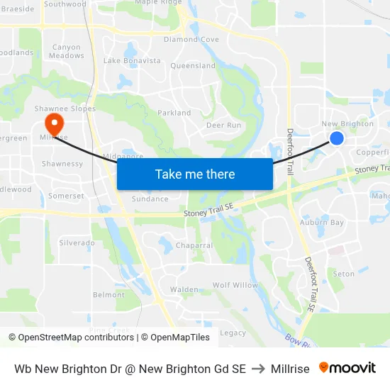 Wb  New Brighton Dr @ New Brighton Gd SE to Millrise map